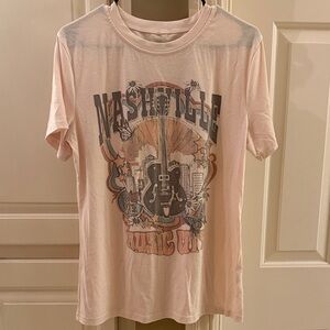 Nashville Graphic Tee in Light Pink/Cream